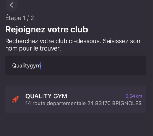 Recherche de club Quality Gym