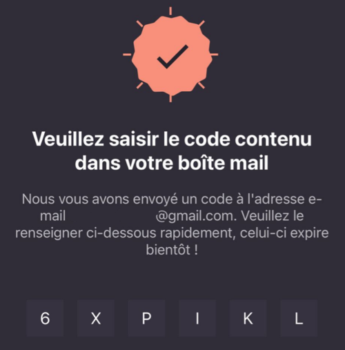 Vérification email